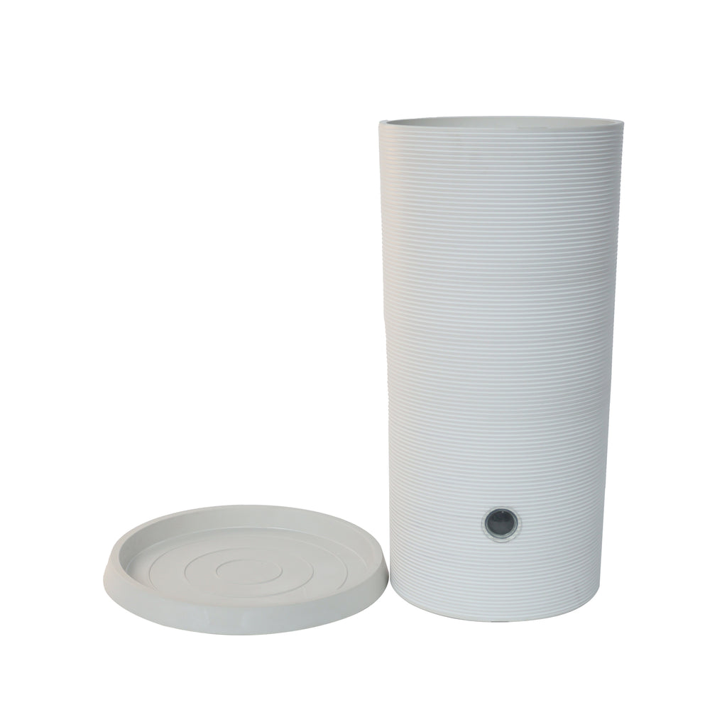 Tall Modern Ribbed Pot